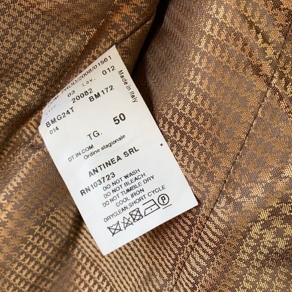 Armani Collezioni Antinea SRL Virgin Wool Stand Up Collar Peplum Tweed Jacket 14 - Picture 9 of 13